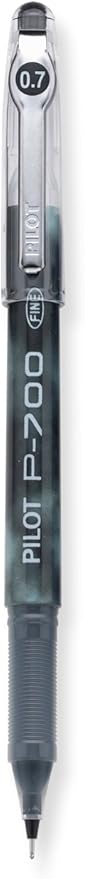 PILOT, Precise P-700 Gel Ink Rolling Ball Stick Pens, Marbled Barrel, Fine Point 0.7 mm, Black, Pack of 12