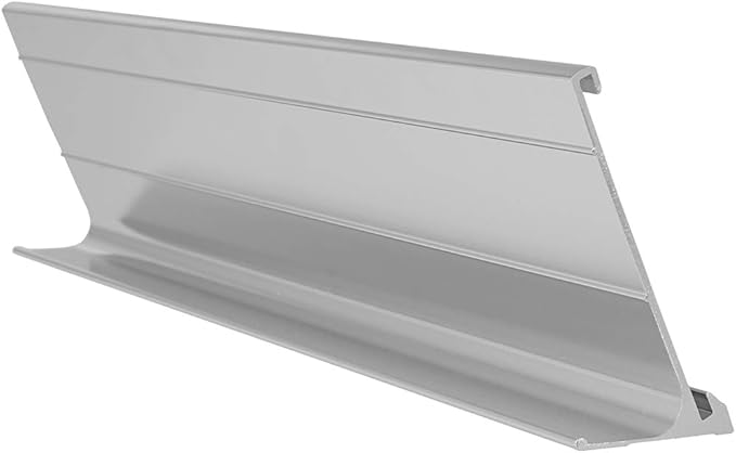ExcelMark 2" x 8" Aluminum Name Plate Holder for Desk - Set of 5 - Office Business Door Sign Holder - Silver