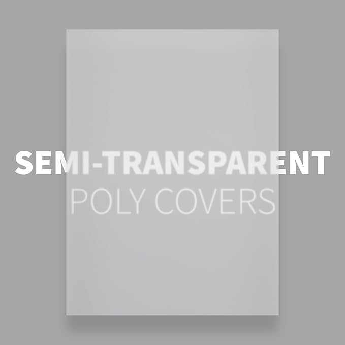 Binditek 50 Pack 20 Mil Frosted Polycover, Semi-Transparent Binding Presentation Covers, 8-1/2 x 11 Inches, Lightly Textured Sand Finish, Square Corners, Un-Punched Binding Front and Back Covers