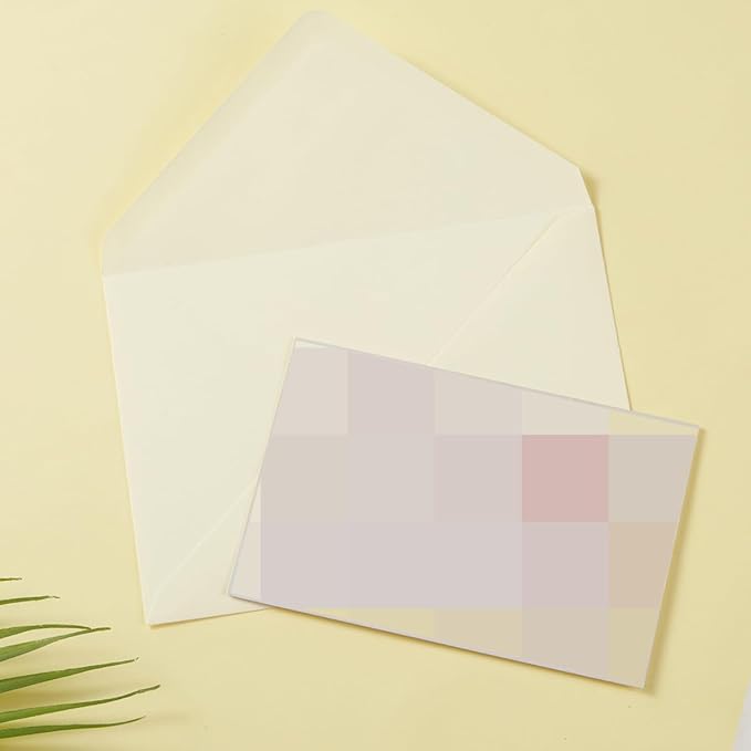 50 Pack A6 Envelopes for 4 x 6 Greeting Cards, Birthday Party, Photos, Baby Shower and Wedding Invitation Cards, 6 1/2 x 4 3/4 Inches (Cream Color)