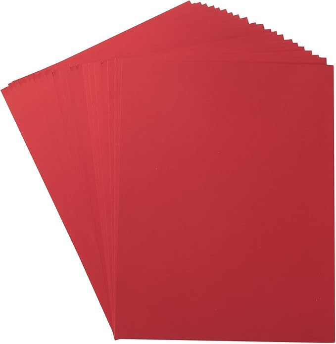 20 Sheets Colored Thick Paper Cardstock Blank for DIY Crafts Cards Making, Invitations, Scrapbook Supplies (Red, 8.5 x 11 inches)