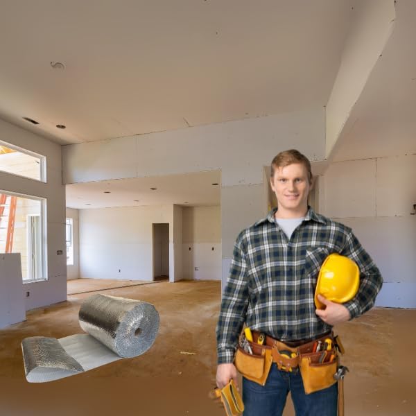 USA Reflective Bubble Insulation Roll, 24" Width x 125' Length, One- Sided Bubble Foil Insulation Roll Thermal Barrier, Window Insulation For Summer & Winter, Radiant Barrier Wrap