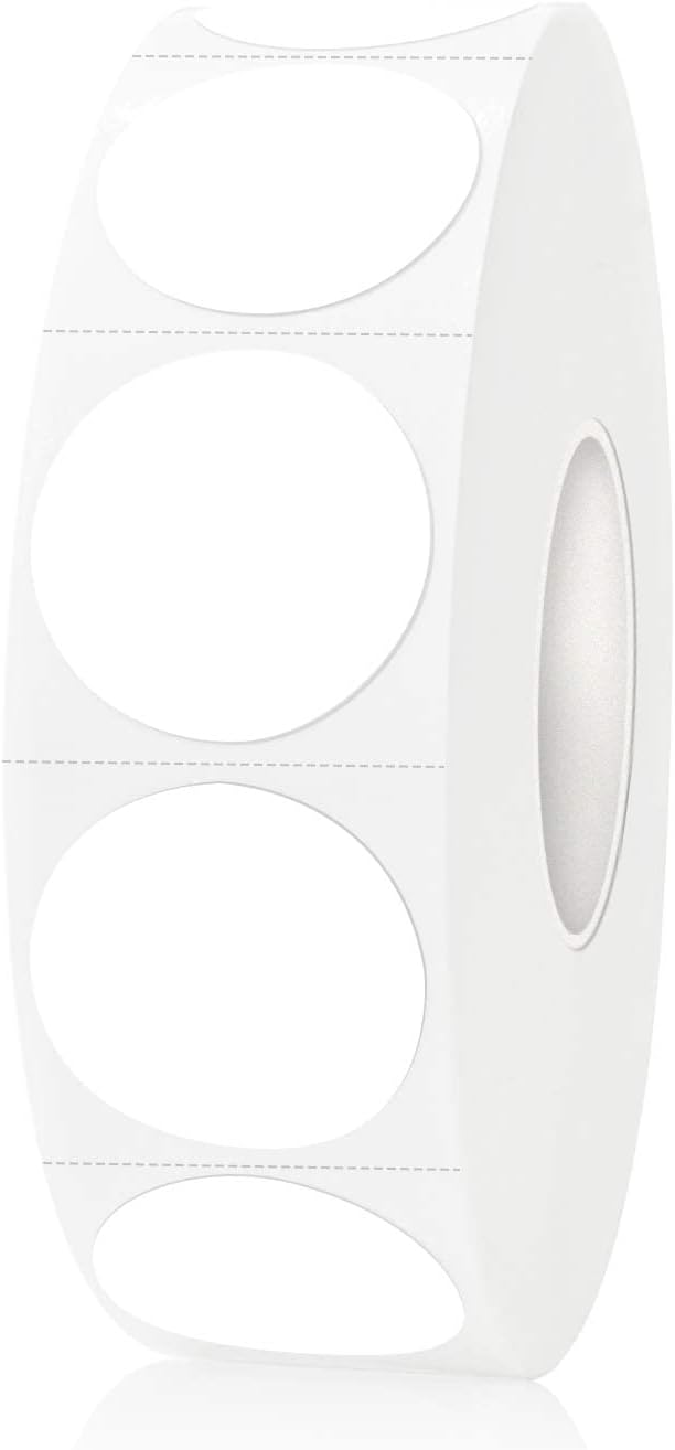 0.75 Inch Dots Stickers,Laser and Inkjet Printable,Easily Writable with Perforation Line (1200 PCS,White)