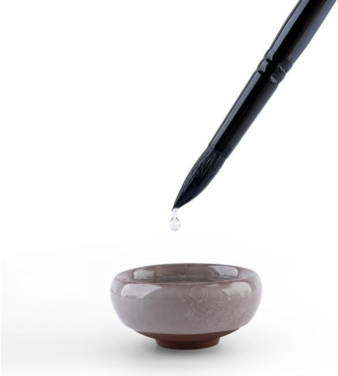 Transon 8pcs Round Watercolor Paint Brush Set Goat Hair for Watercolors,Acrylics,Inks,Gouache,Oil and Tempera Black Color