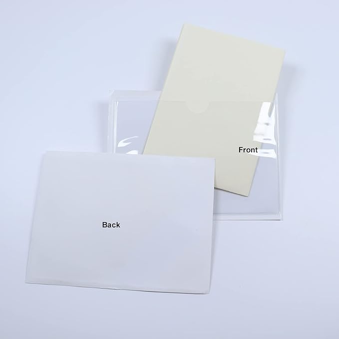 Adhesive Clear Pockets,Self Adhesive Clear Label Pockets Adhesive Card Folder Plastic Pockets Holders Sleeves for Index Cards Planners Cabinet Shelf Photo Cd,10Pieces(105x100mm)