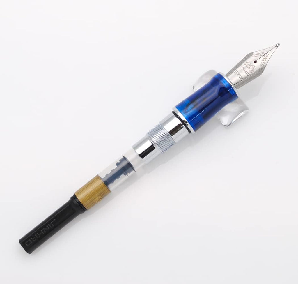 JINHAO 100 Fountain Pen with Ink Converter (Medium Nib 0.7mm, Galaxy Blue with Silver Clip)