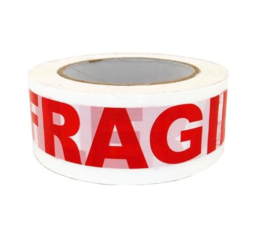 Heavy Duty Packing Fragile Tape for Shipping,Packing and Moving 2" Wide x 2.0 Mil Thick -110 Yrd Roll -Acrylic Adhesive Tape for Box Sealing. (1 Roll, Fragile, 2" Wide x 110 yds)