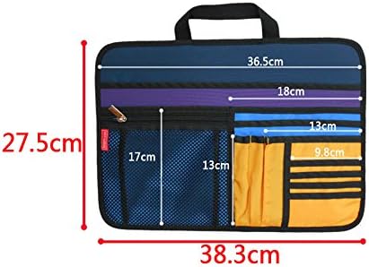 Unisex Bag Briefcase Insert Organizer Office File Document Storage Organizer (L) (Purple)