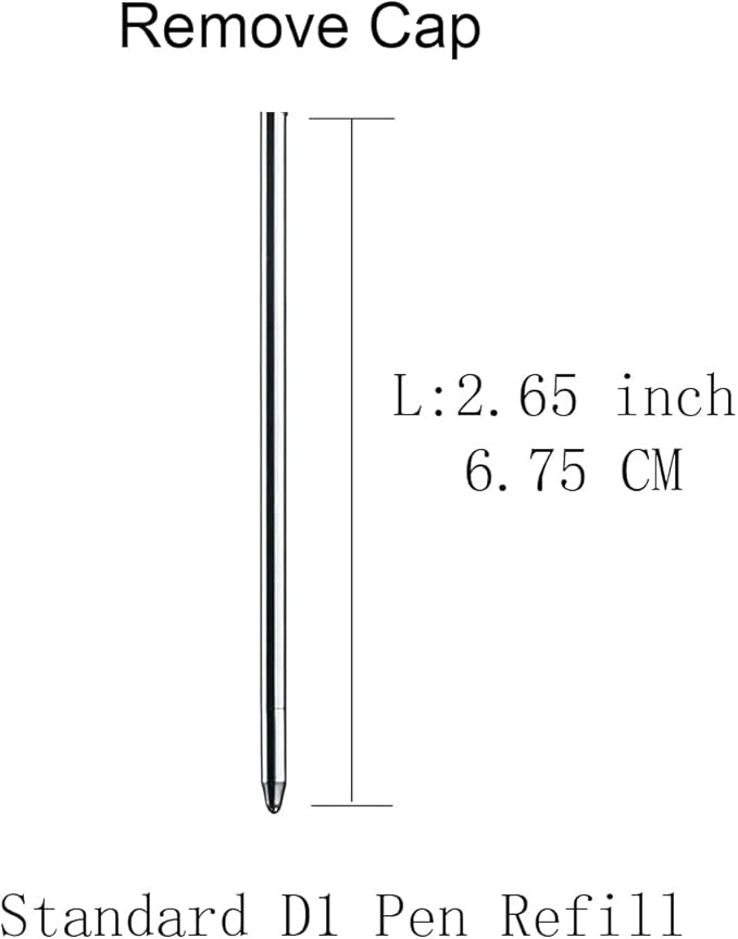 Mini D1 Ballpoint Ink Pen Refills for Twist Pens, Medium Tip, Compatible with Swarovski Pen Refills (10 Pcs Black Ink)