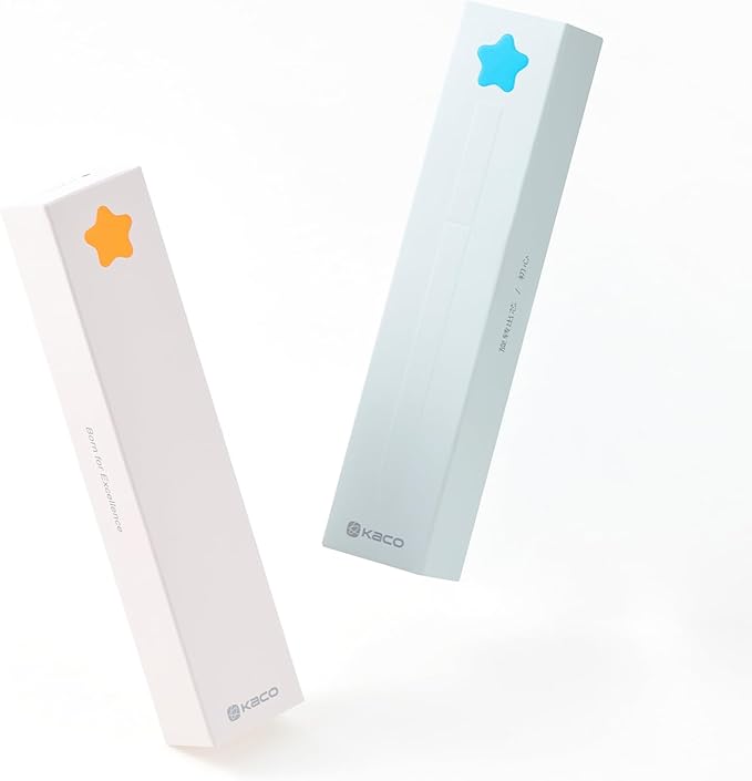 Kaco FIRST Gel Pens, Cute Stationery, 4 Pieces with Extra 8 Black Refills Cute Heart Star Pen Set (2 Star & 2 Heart)