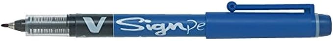 Pilot 301101203 V Sign Pen Liquid Ink 2.0 mm Tip - Blue - Pack of 12