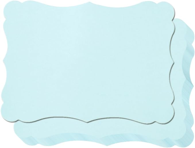 50 Pack Blank Kraft Cards Cardstock Thick Paper Brown Greeting Cards for DIY Gift Card Menus, Baby Shower and Wedding Invitations (Light Blue, 5x7IN)