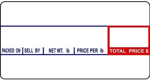 LST-8000 Printing Scale Label, 58 x 30 mm, Non-UPC, 12 Rolls Per Case