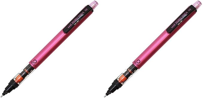 Uni Mechanical Pencil Kurutoga Pipe Slide Model 0.5mm, Pink Body (M54521P.13) (Pack of 2)