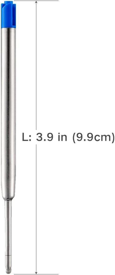 Blue Ink Refills (6pcs), Replaceable Ballpoint Pens Refills, 1mm Medium Tip - Blue