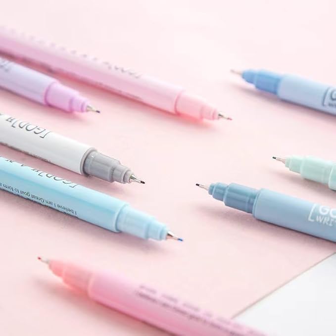 Colored Fineliner Pens, 0.38mm Fine Tip Pens, 8 Colors Fine Point Pen, Bible Journaling Planner Micro Pens Set for Writing, Drawing, Note Taking, Bullet Journaling