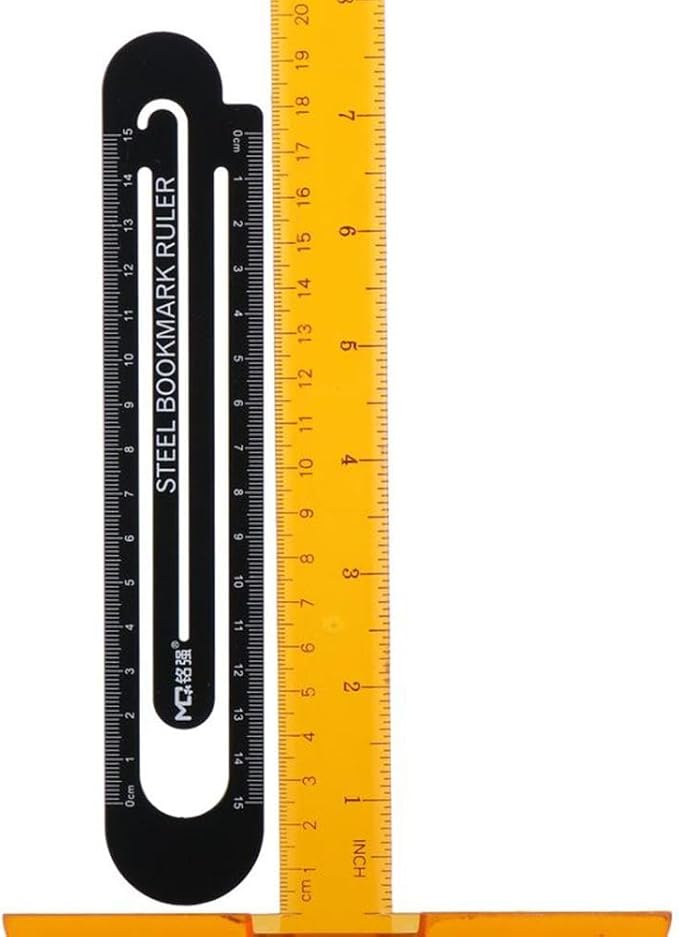 okhobby 2 Pcs Multifunctional Metal Bookmark Ruler, 15 cm Classic Black and White Bookmarks Book Page Marker, Office Supplies