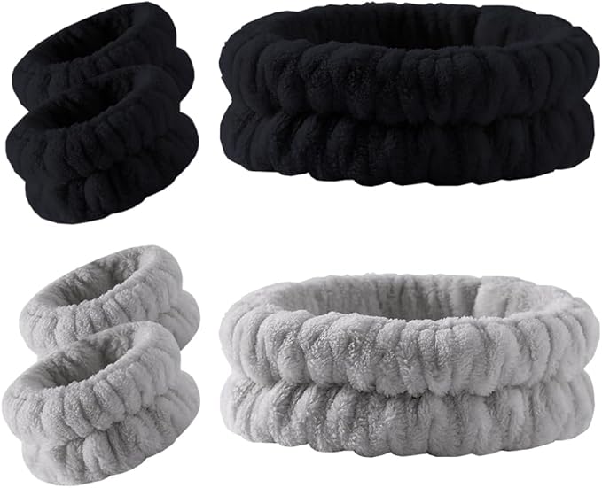Wrist Towels for Washing Face Spa Wristbands and Headband Microfiber Quick Dry Absorbent Wristbands for Girls Men Makeup 6PCS Prevent Liquid from Spilling