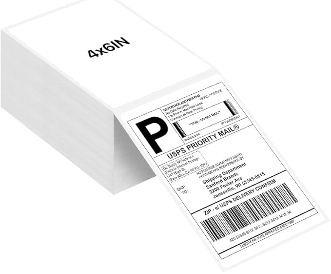 Joyberg 4x6 Thermal Labels, Shipping Labels, Strong Adhesive Thermal Labels, White Thermal Printer Paper/Labels