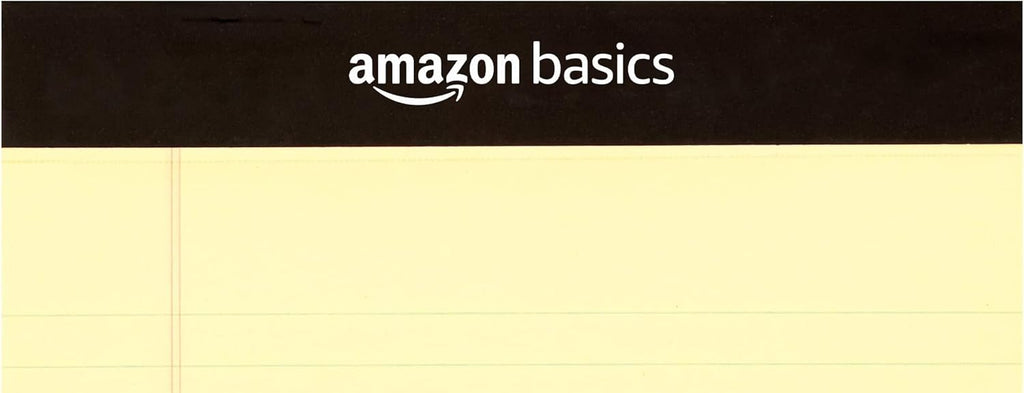 Amazon Basics 50 sheet Narrow Ruled Lined Writing Note Pad, 5 inch x 8 inch, 12 Pack, Canary