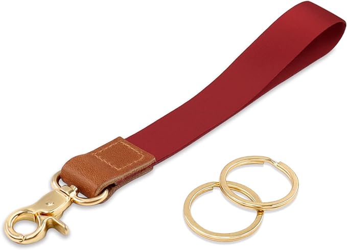 Wrist Lanyard for Women and Men, Keychain Lanyard for Keys, Wrist Keychain Strap Lanyard for Car Keys ID Badge Wallet Card Holder (Wine Red)