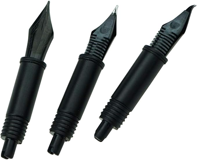 Set of 3 Hongdian Fountain Pen Black Nibs (Fine, Extra Fine and Bent Nib) for Black Forest 1850, 1851, M2, 1843, 6013, 517D, 517S, 525,H1, H3, A3, 1843 and 920 Series