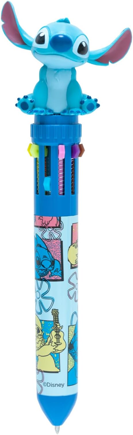 Grupo Erik Stitch Pen - Disney | 10 In 1 Ballpoint Pen With 3D Stitch Topper | Disney Pen | Lilo & Stitch Gifts | Stitch Gifts | Disney Gifts | Stitch Disney Gifts