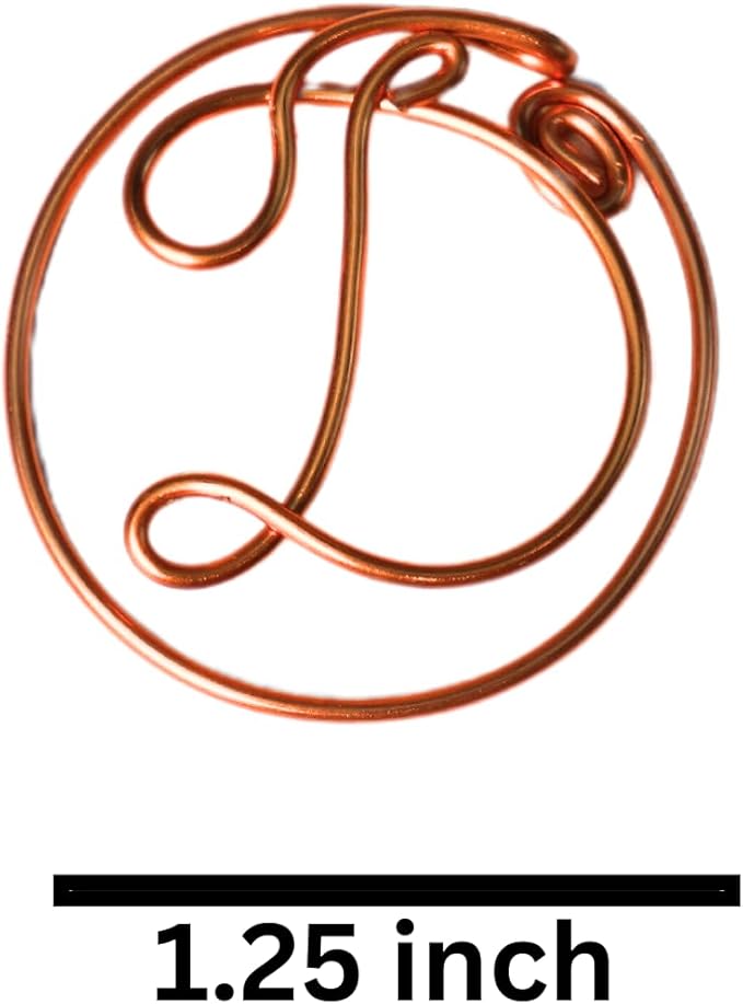 Personalized Initial Copper Bookmark, Set of 5, Handmade Copper Gift for Her, Him, Couple on Birthday, Wedding Anniversary, Alphabet Bookmark (D)