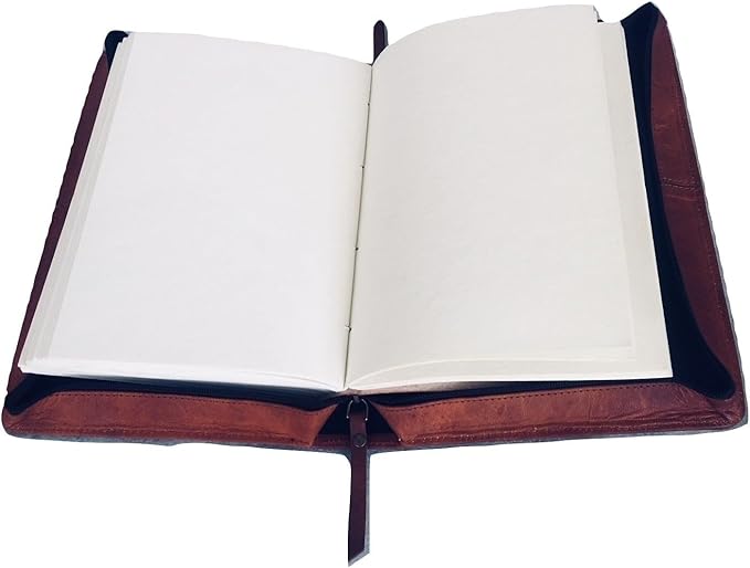 Leather Bible Cover Book Cover Planner Cover with Handle and Back Pocket (Medium)