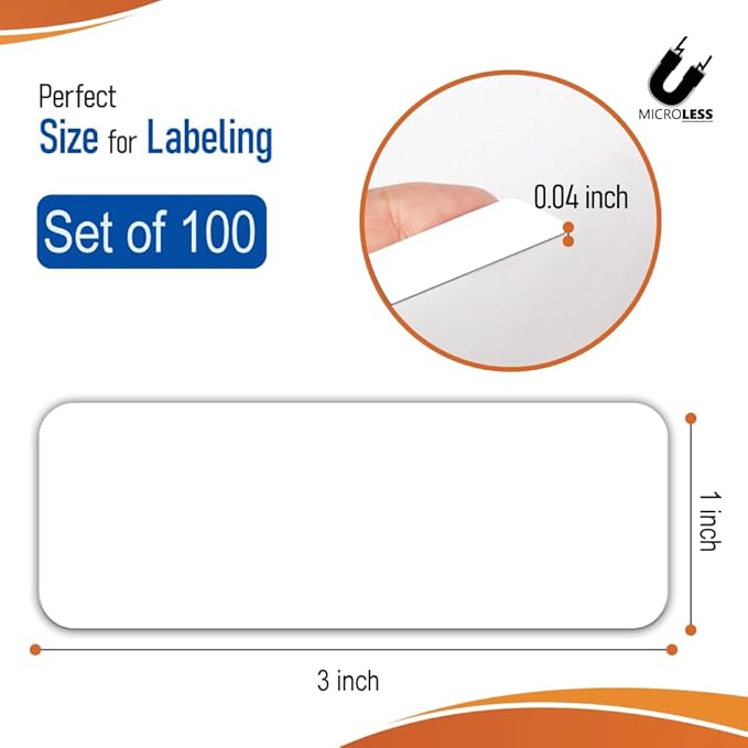 Dry Erase Magnetic Label White Coloured 1 x 3 inch