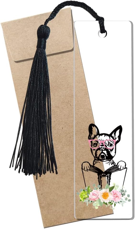 French Bulldog Dog Book Markers for Women Inspirational, Funny French Bulldog Dog Bookmark, for Labrador Retrievers Dog Lover Owner Girl, Bookworm Friends Sister Female Gifts