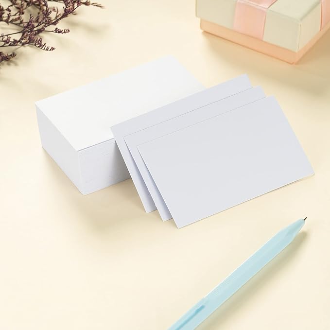 100 Pack Thick Paper Cardstock Blank Heavy Cards Stock for Invitations, Greeting Cards Making, Postcards, Photos, 250GSM Thick Paper (White, 3x5 inches)