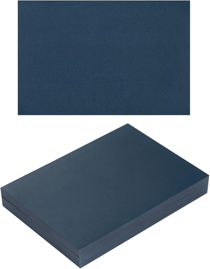 100 Pack Thick Paper Cardstock Blank Heavy Cards Stock for Invitations, Greeting Cards Making, Postcards, Photos, 250GSM Thick Paper (Navy Blue, 4x6 inches)