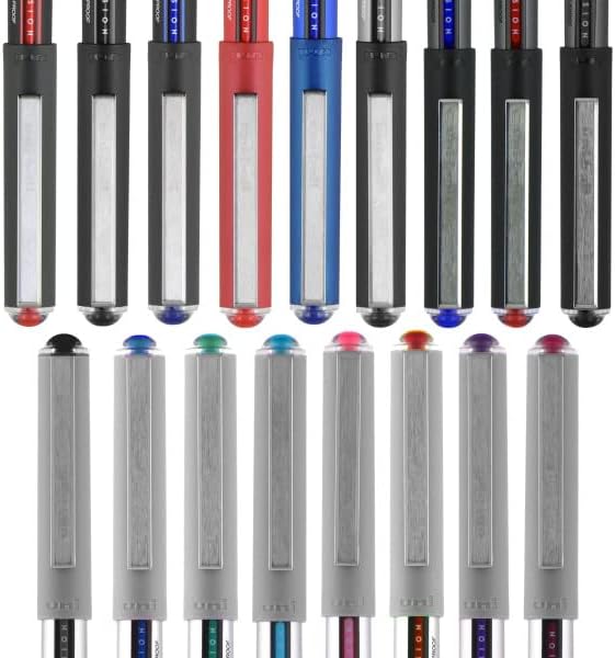 Vision Rollerball Pens, Violet Pens Pack of 12, Fine Point Pens with 0.7mm Medium Black Ink, Ink Black Pen, Pens Fine Point Smooth Writing Pens, Bulk Pens, and Office Supplies, Similar to Gel Pens