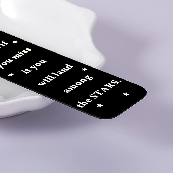 Shoot for The Moon Bookmark Inspirational Gift for Women Men Booklovers Encouragement Birthday Christmas Gift Book Mark Graduation Gift for Students Friends Son Daughter Grad Party Bulk