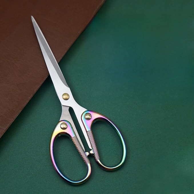 6.3" All Stainless Steel Office Scissors,Ultra Sharp Blade Shears,Sturdy Sharp Scissors for Office Home School Sewing Fabric Craft DIY Multipurpose Scissors Colorful