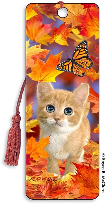 3D Bookmarks Featuring The Artwork of Royce B Mcclure (Fall Kitten)