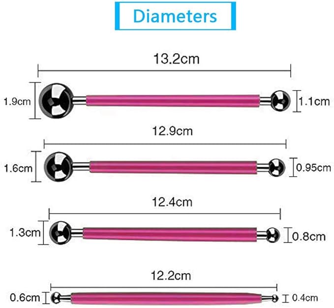 ABenkle 10Pcs Dotting Tools Ball Styluses for Rock Painting, Pottery Clay Modeling Embossing Art Mandala