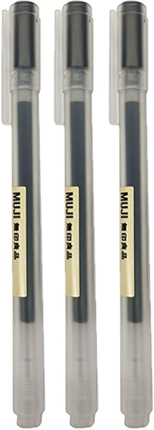 Muji Gel Ink Ball Point Pen, Black, 0.5mm, Pack of 3 (Japan Import)