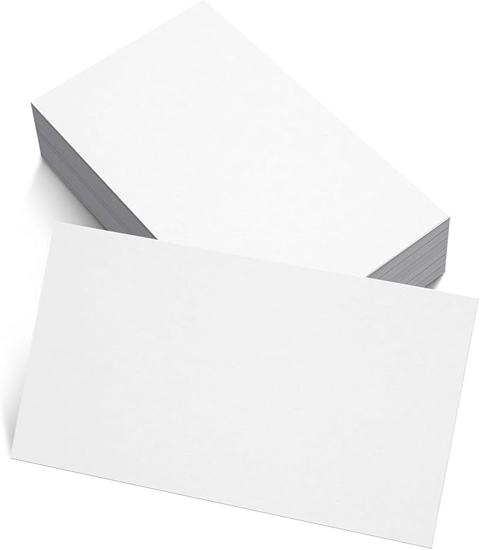 100 Sheets White Cardstock Thick Paper - Blank Heavy Weight 350gsm Cover Card Stock for Invitations,Stationery Printing,Scrapbooking,Crafts,DIY Cards, Paper Crafting (3x5 Inches)