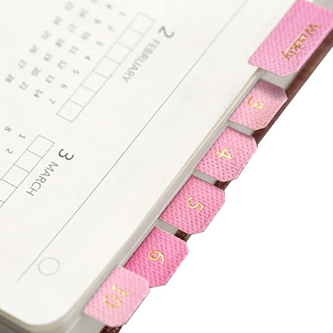 10 Sheets Monthly Adhesive Index Tabs Colorful Monthly Separator Tabs for Office Study Planners Organizations (Elegant)