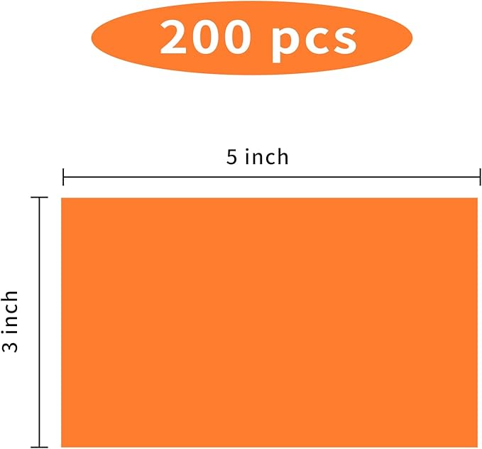 Colored Labels Stickers 3 x 5 Inch, Removable Rectangular Moving Labels, Large Color Coding Labels Moving Stickers- 250 Pack/Orange