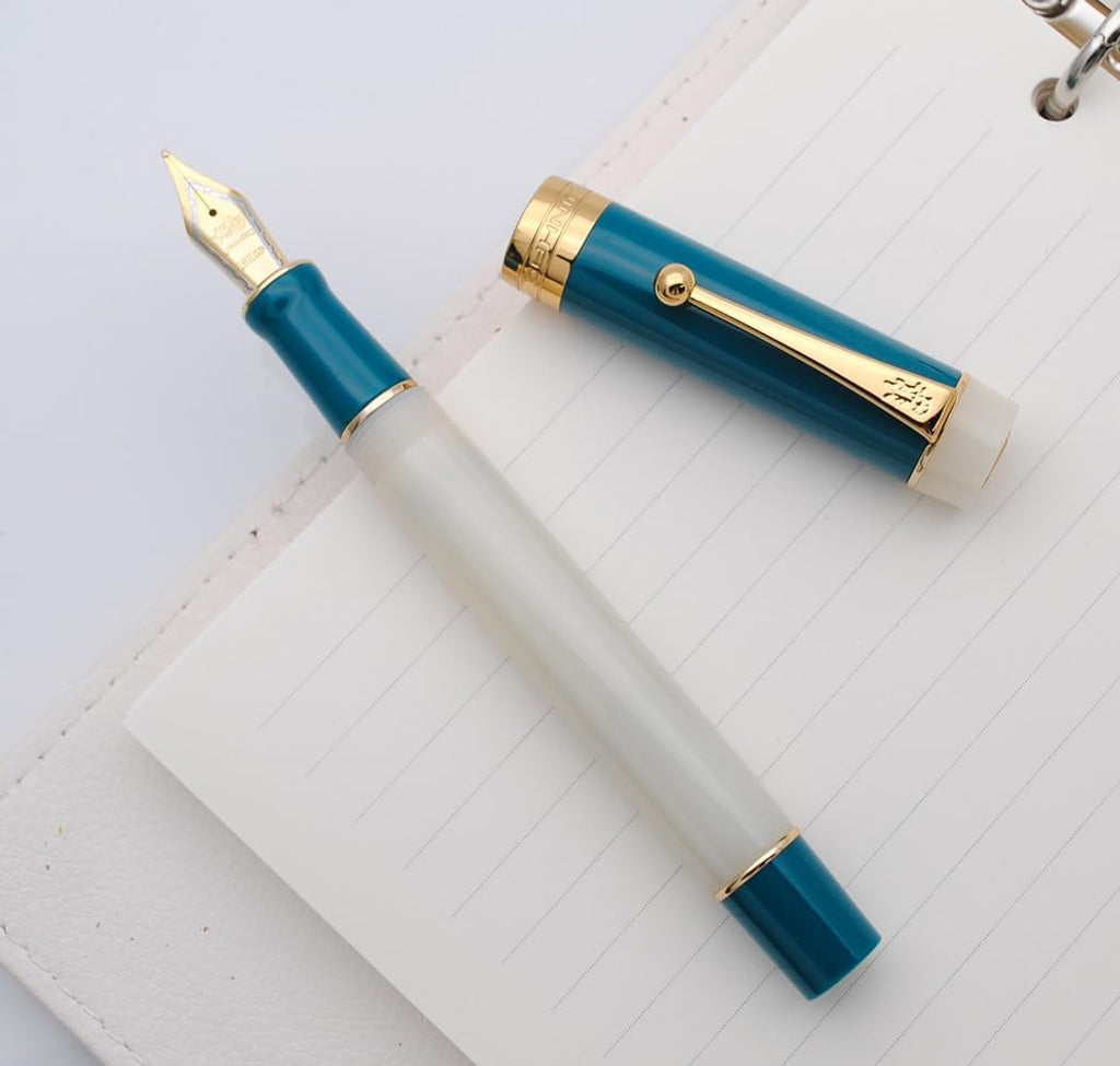 JINHAO 100 Fountain Pen with Ink Converter (Medium Nib 0.7mm, Dark Blue)