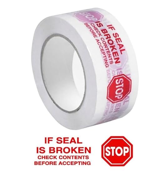Heavy Duty Packing Stop Tape for Shipping,Packing and Moving 2" Wide x 2.0 Mil Thick -110 Yrd Roll -Acrylic Adhesive Tape for Box Sealing. (1 Roll, Stop, 2" Wide x 110 yds)