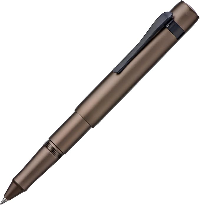 Hongdian M2 Black Forest Mini Rollerball Pen, Fine Point 0.5mm, Sleek Aluminium Pocket Pen with Black Ink Refill, Ideal for Travel & Signature (Caramel Brown)