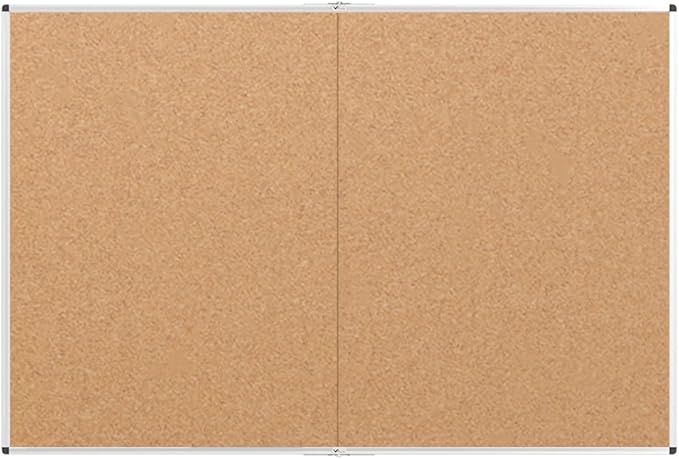 VIZ-PRO Large Cork Bulletin Board/Foldable Noticeboard, 60 X 48 Inches, Silver Aluminium Frame