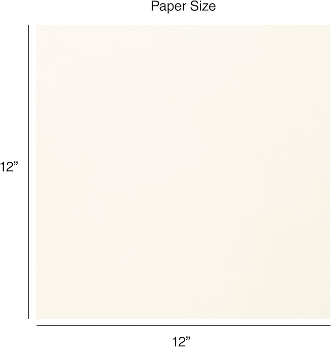 Cardstock 12 x 12 Paper Pack - 65lb Smooth Card Stock for Crafts, Cardmaking, Art Projects - 50 Square Scrapbook Sheets - Double Sided with Solid Core, Ivory