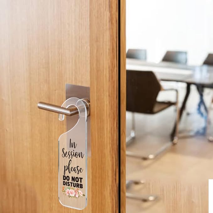 Do Not Disturb Door Sign Engraved Acrylic Hanger Handle Home Decor Acrylic Banner Acrylic Hanging Sign Door Plaque Handmade Office Hanging Sign In Session