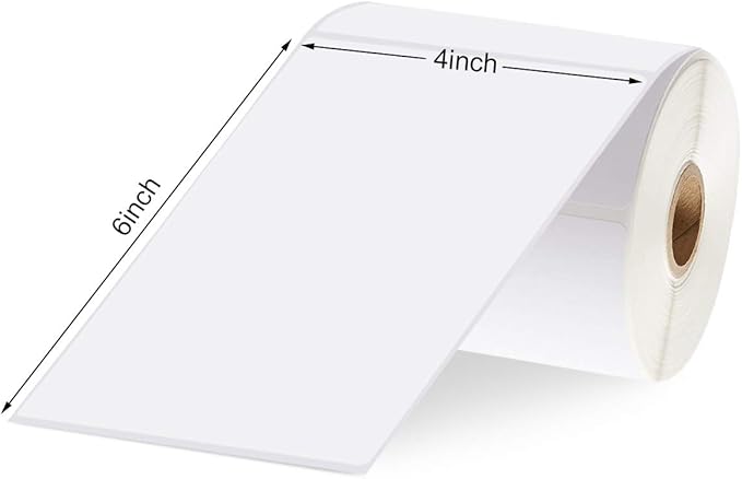 9527 Product 4x6 Direct Thermal Shipping Labels for Zebra 2844 ZP-450 ZP-500 ZP-505,Blank,450 Labels/Roll, 1" Core,Total 6 Rolls
