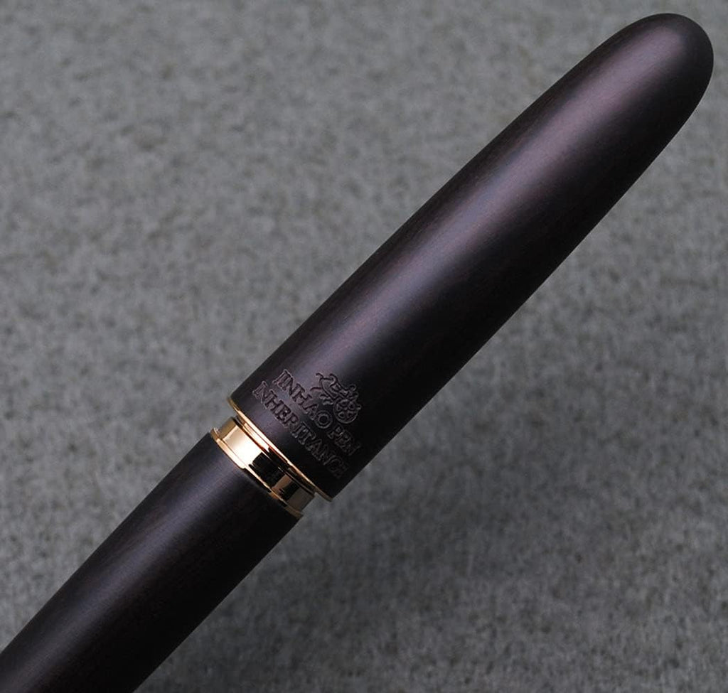 JINHAO 9036 Natural Wood Fountain Pen Handmade Ink Pen (Medium Nib 0.7mm, Ebony Wood)